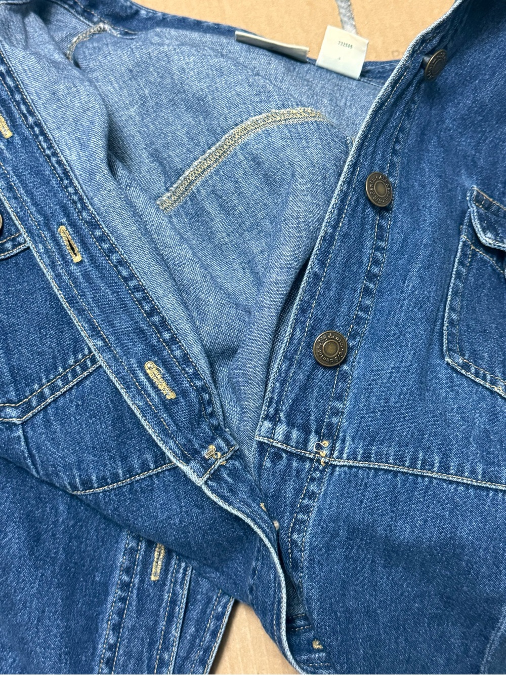 Vintage St. John's Bay Denim Button-Front Midi Dress Country Cowgirl Western - Picture 4 of 8